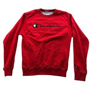 Champion Mens Sweatshirt Small Crew Neck Pullover Activewear Red Casual Classic